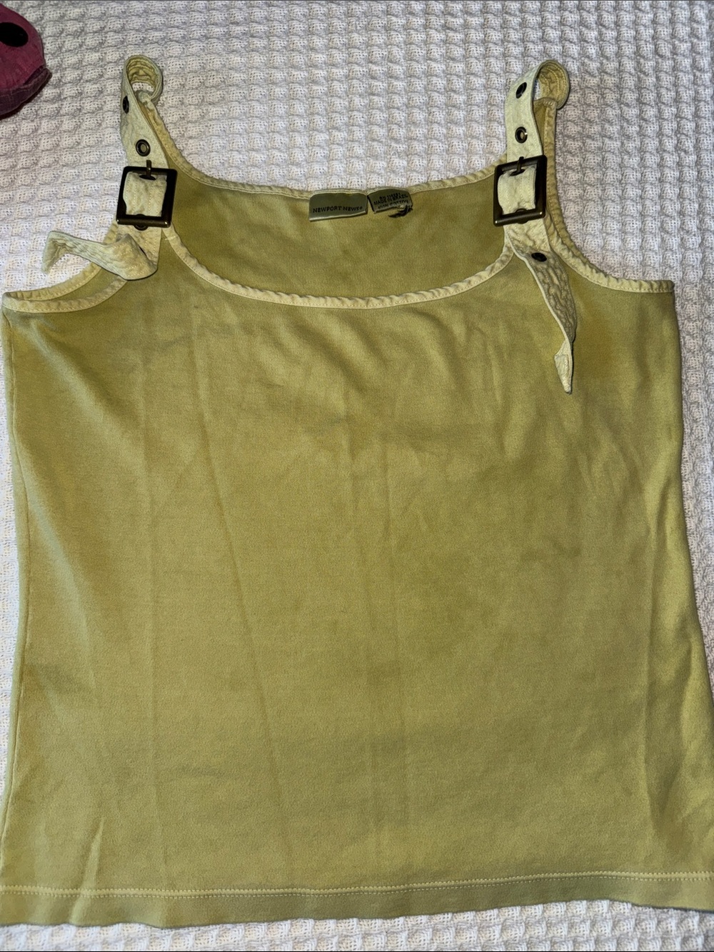 Newport Olive Green Adjustable Strap Tank Top